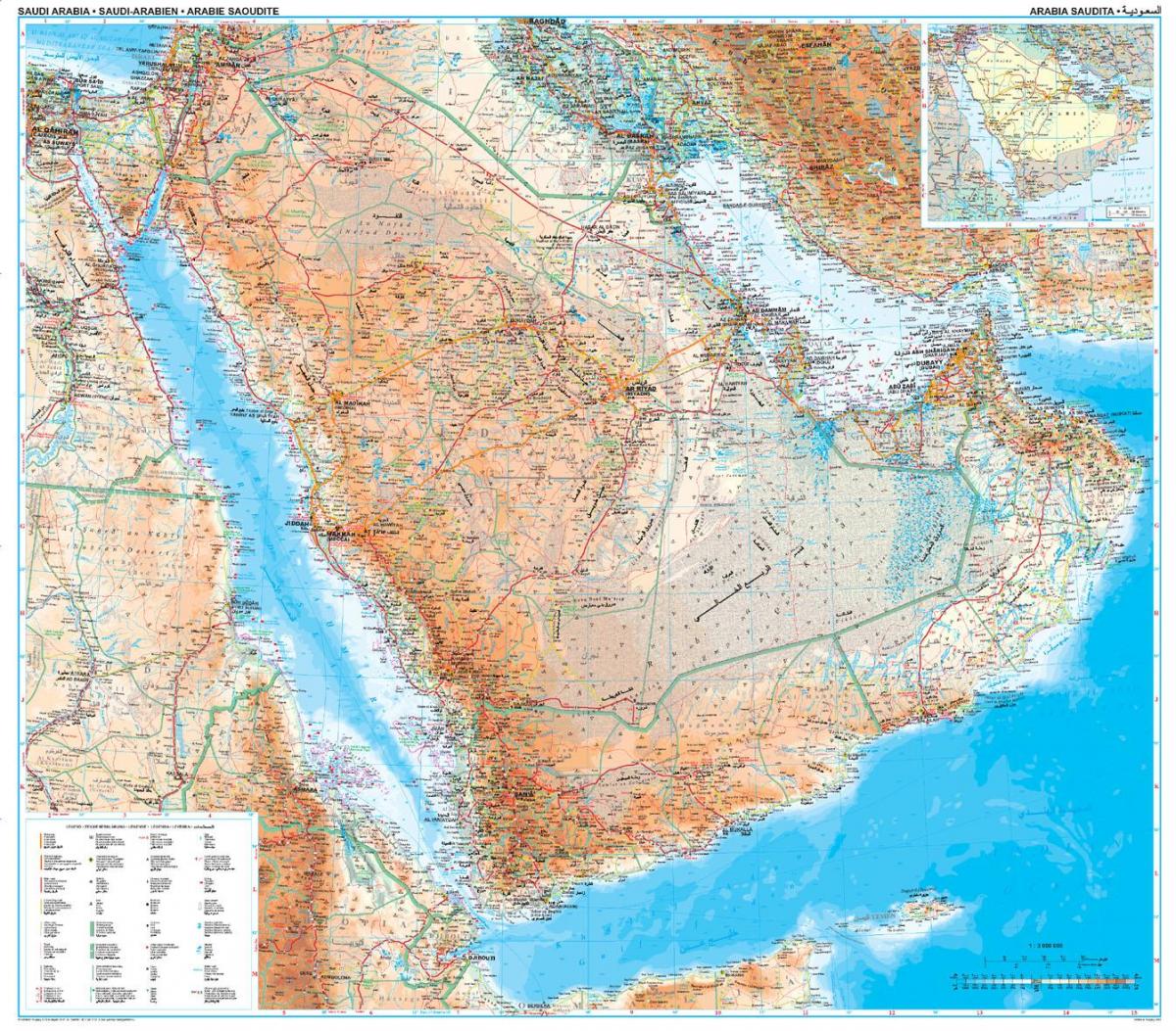 地図サウジアラビアの地形