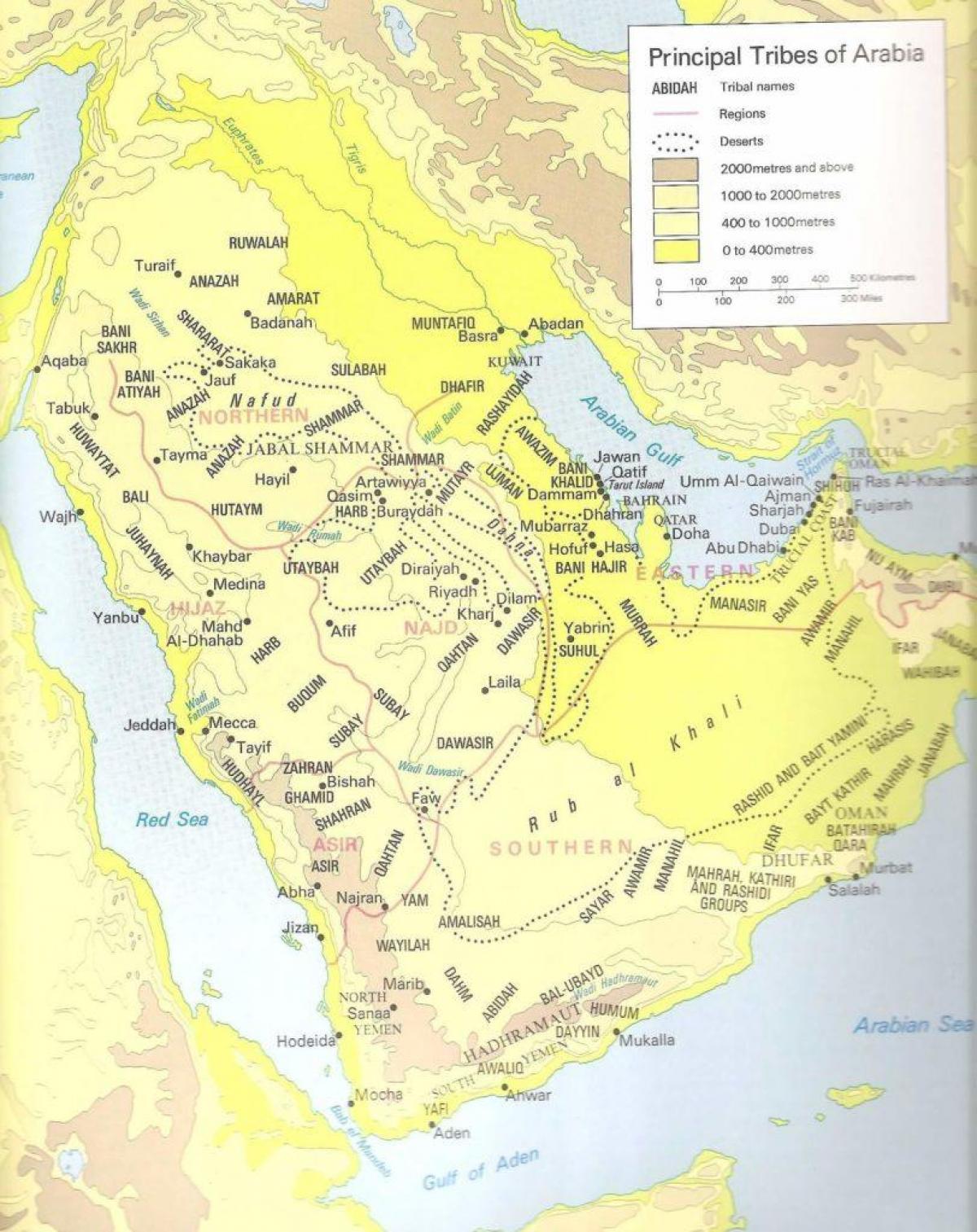 地図サウジアラビアの部族