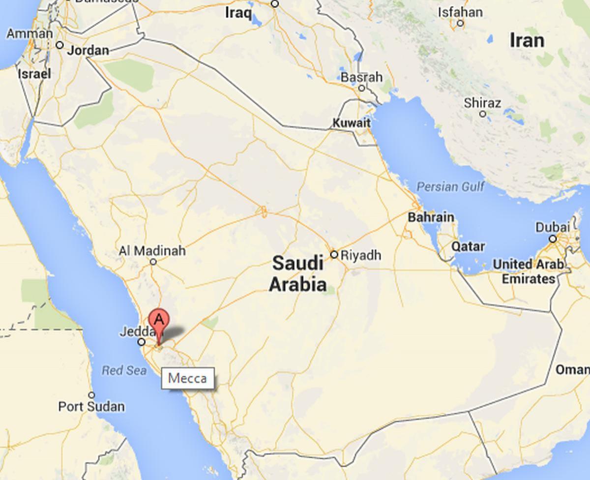 地図のメッカにはサウジアラビア