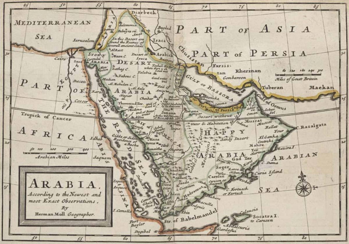 地図の古代サウジアラビア
