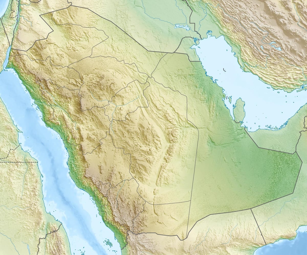地図サウジアラビアの山