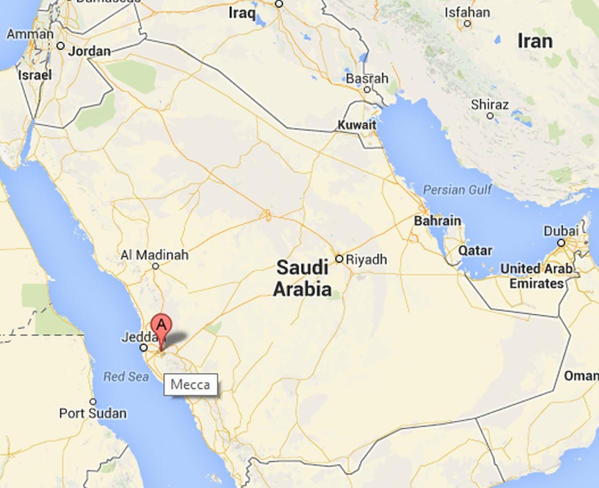 地図のメッカにはサウジアラビア