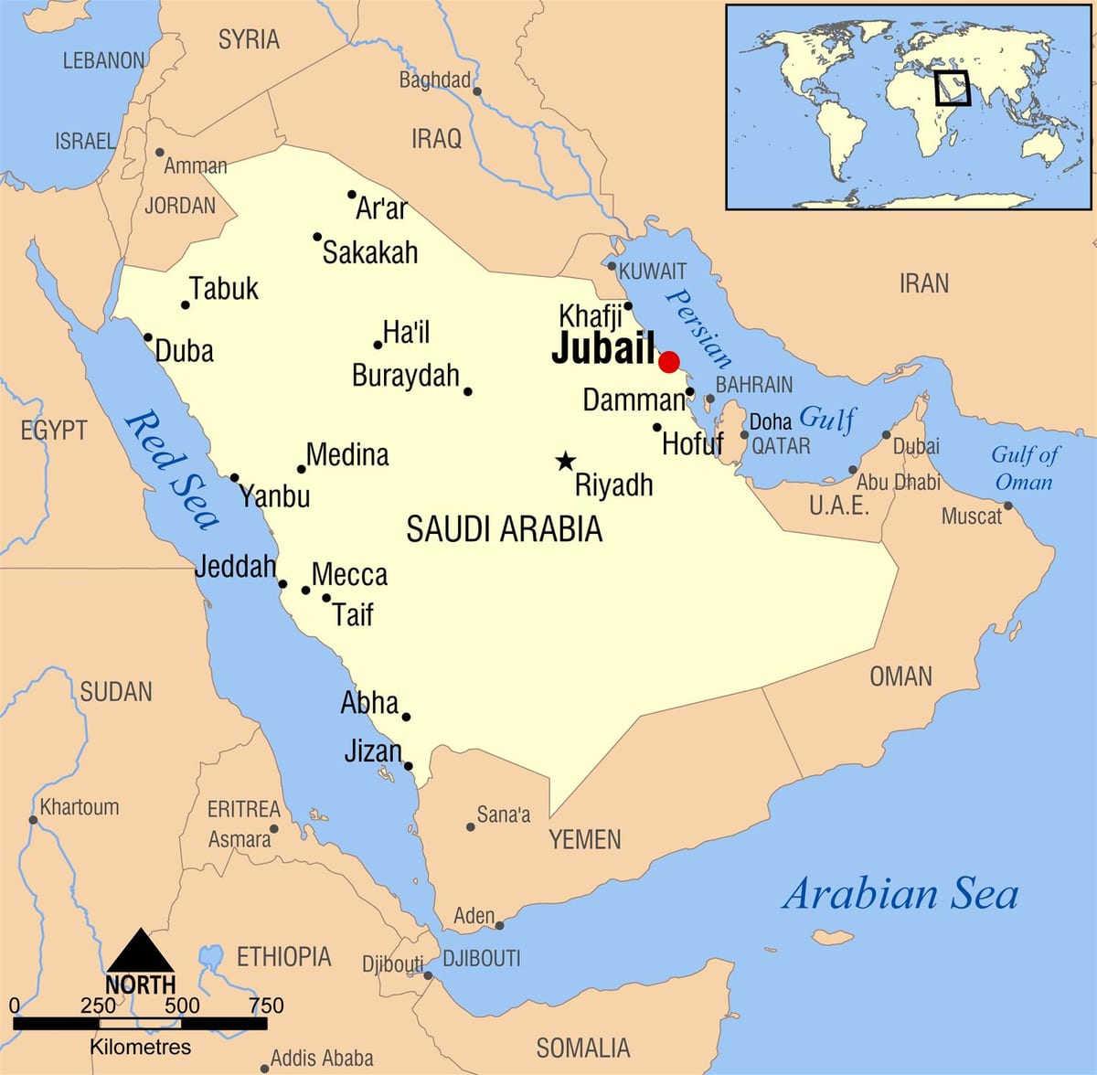 jubail KSA地図
