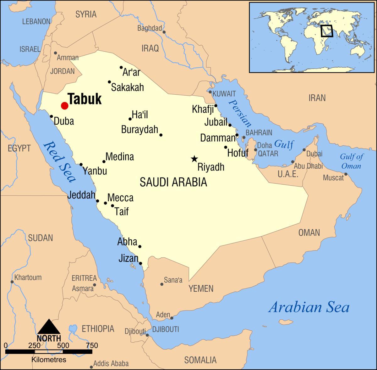 tabuk KSA地図
