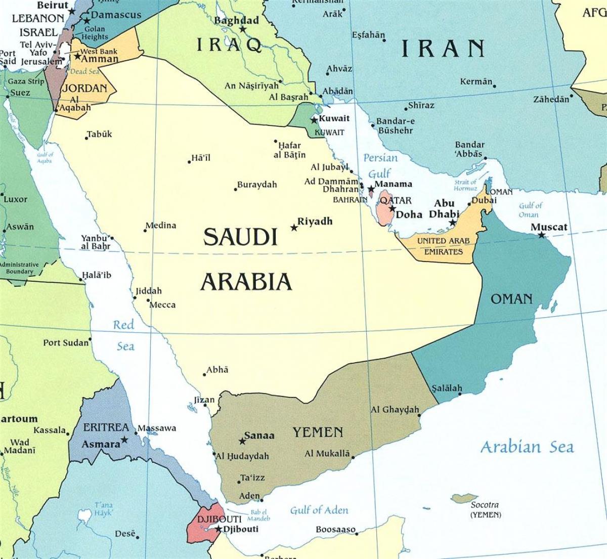 地図サウジアラビア半島