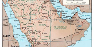 地図サウジアラビアの都市の道路