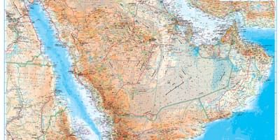 地図サウジアラビアの地形