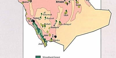 地図サウジアラビアの天然資源