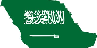 サウジアラビアの地図のフラグ