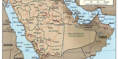 サウジアラビア文地理学地図