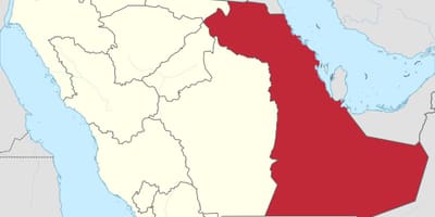 地図のサウジアラビア東部州