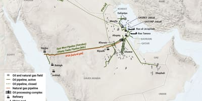 サウジアラビア石油の地図