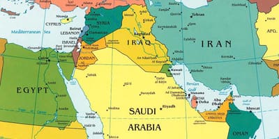 地図サウジアラビア周辺国
