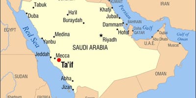 サウジアラビアの市ﾀｲﾌ地図
