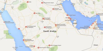 サウジアラビアの空港地図