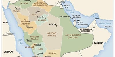 Qassimサウジアラビアの地図