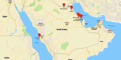 地図サウジアラビアアルコバール