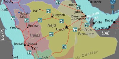 地図turaifサウジアラビア